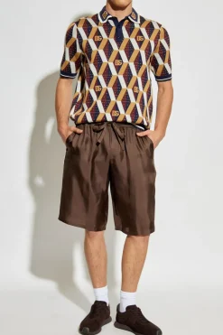 Dolce & Gabbana BRĄZOWY Jedwabne szorty