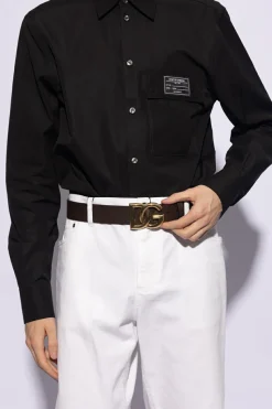 Dolce & Gabbana BRĄZOWY Pasek z logo