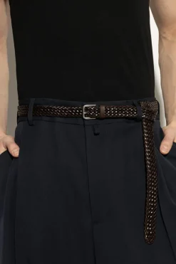 Dolce & Gabbana BRĄZOWY Skórzany pasek