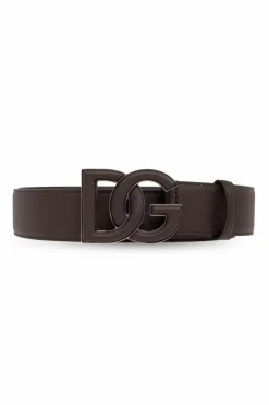 Dolce & Gabbana BRĄZOWY Skórzany pasek
