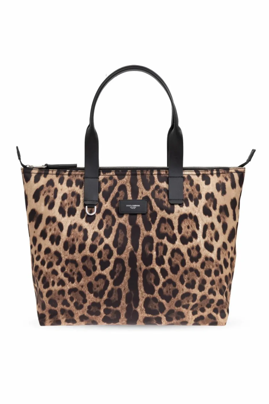Dolce & Gabbana BRĄZOWY Torba typu `shopper` z motywem zwierzęcym