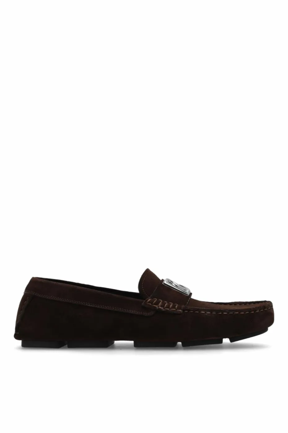 Dolce & Gabbana BRĄZOWY Zamszowe mokasyny