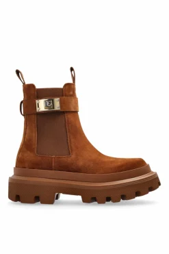 Dolce & Gabbana BRĄZOWY Zamszowe sztyblety