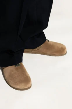 Dolce & Gabbana BRĄZOWY Zamszowe klapki