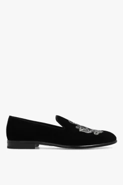 Dolce & Gabbana CZARNY Aksamitne buty typu ‘loafers’