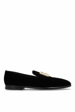 Dolce & Gabbana CZARNY Aksamitne buty typu ‘loafers’