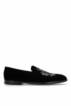 Dolce & Gabbana CZARNY Aksamitne buty typu ‘loafers’