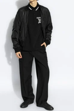 Dolce & Gabbana CZARNY Bawełniane polo z kieszenią