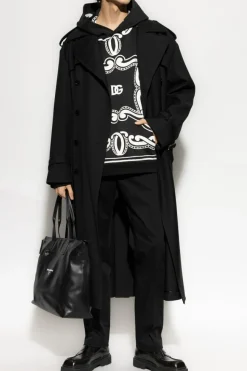 Dolce & Gabbana CZARNY Bawełniane spodnie