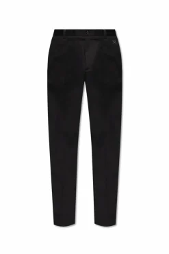 Dolce & Gabbana CZARNY Bawełniane spodnie
