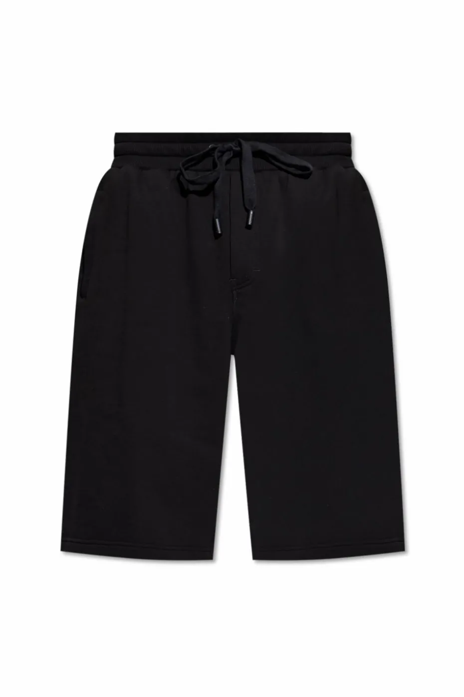 Dolce & Gabbana CZARNY Bawełniane szorty z wypukłym logo