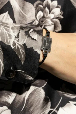 Dolce & Gabbana CZARNY Bransoleta z aplikacją z wygrawerowanym logo