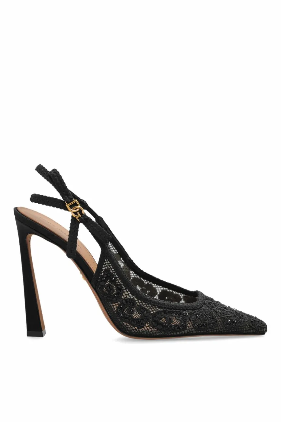 Dolce & Gabbana CZARNY Buty na obcasie z połyskującymi kryształami