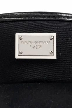 Dolce & Gabbana CZARNY Daszek z aplikacją z wygrawerowanym logo
