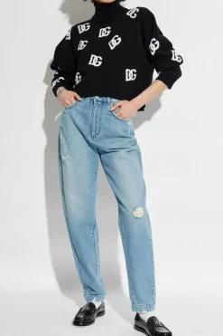 Dolce & Gabbana CZARNY Golf z logo