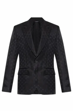 Dolce & Gabbana CZARNY Jedwabna marynarka z monogramem