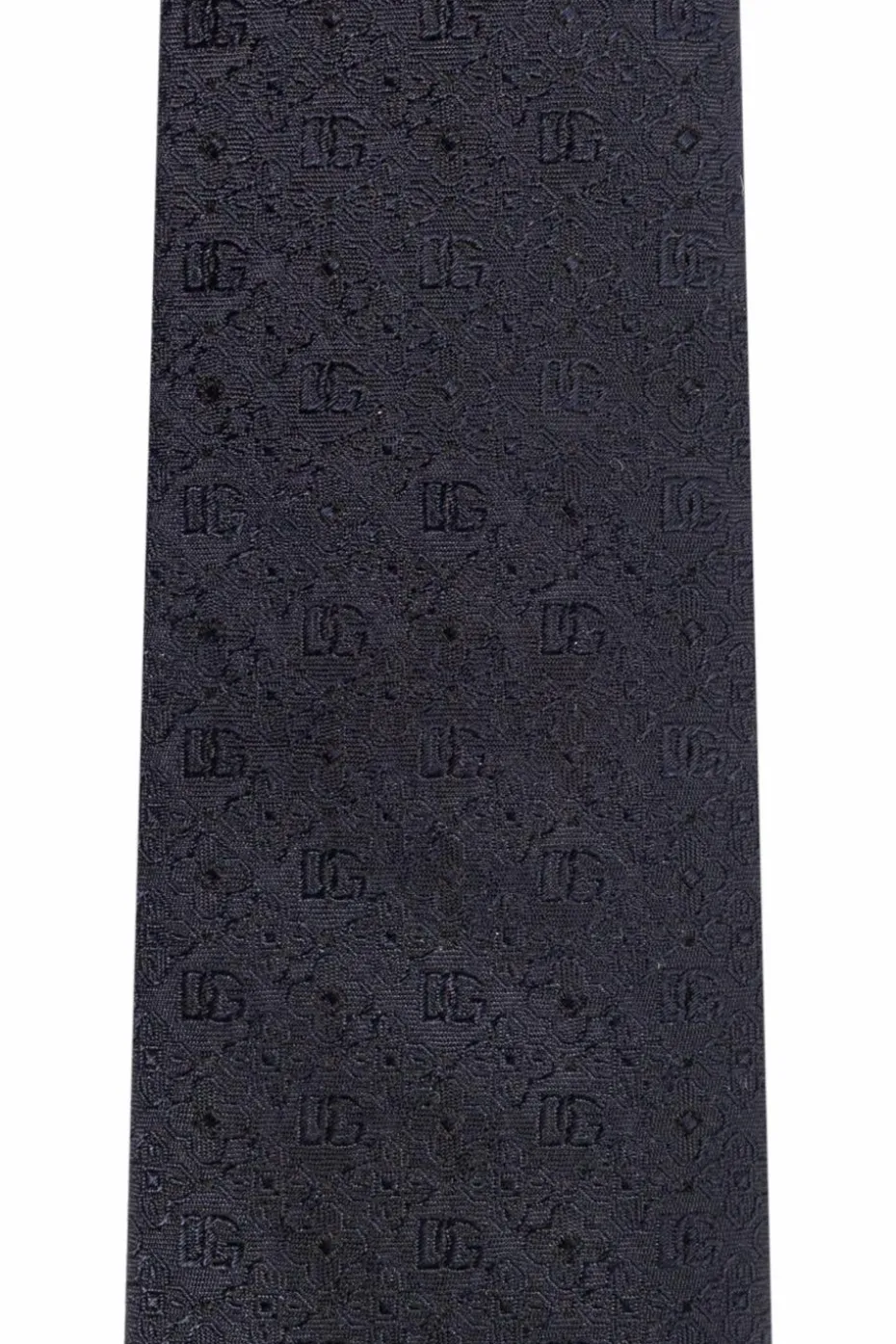 Dolce & Gabbana CZARNY Jedwabny krawat z monogramem