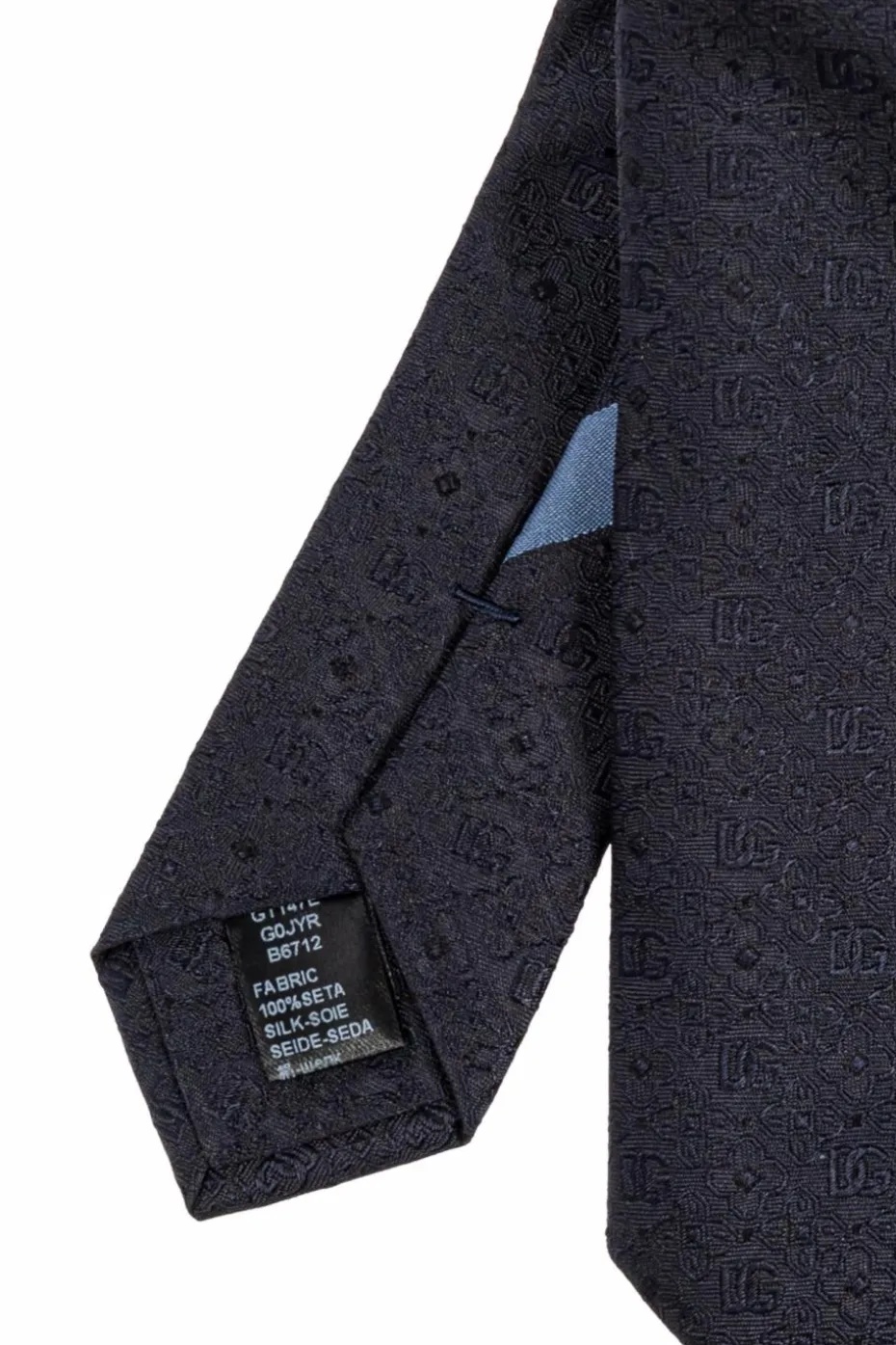 Dolce & Gabbana CZARNY Jedwabny krawat z monogramem