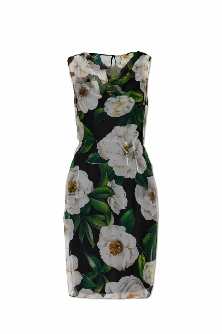 Dolce & Gabbana CZARNY Jedwabna sukienka bez rękawów