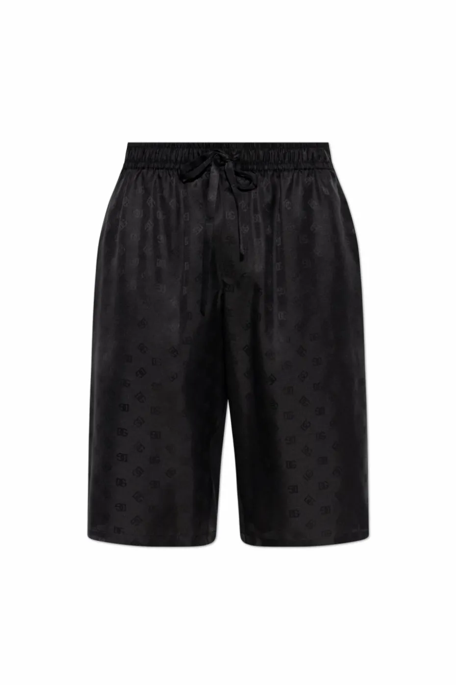 Dolce & Gabbana CZARNY Jedwabne szorty z monogramem