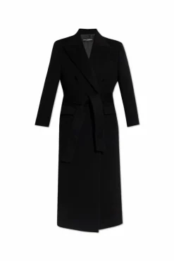 Dolce & Gabbana CZARNY Kaszmirowy płaszcz