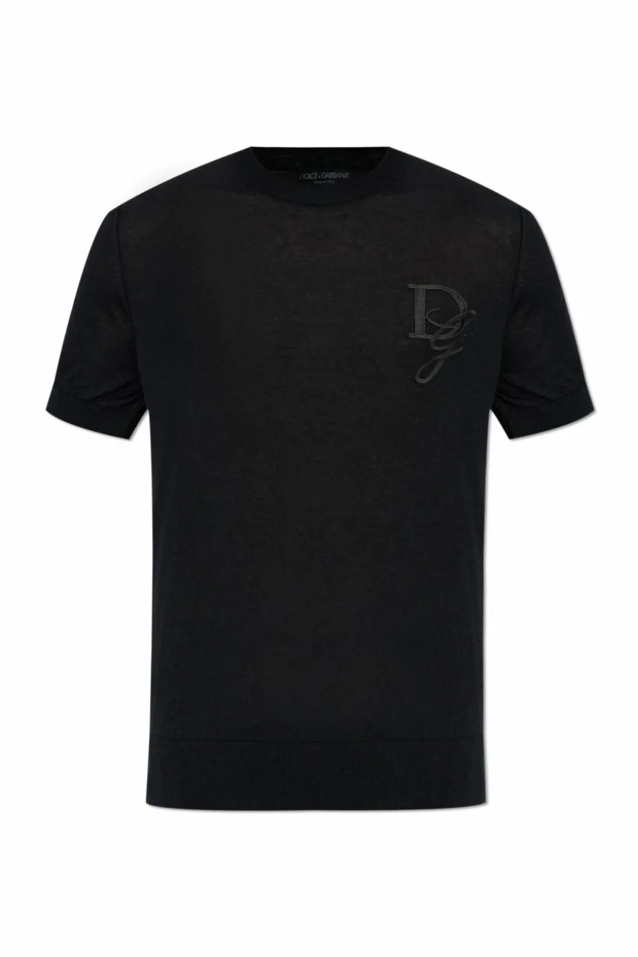 Dolce & Gabbana CZARNY Kaszmirowy sweter z logo
