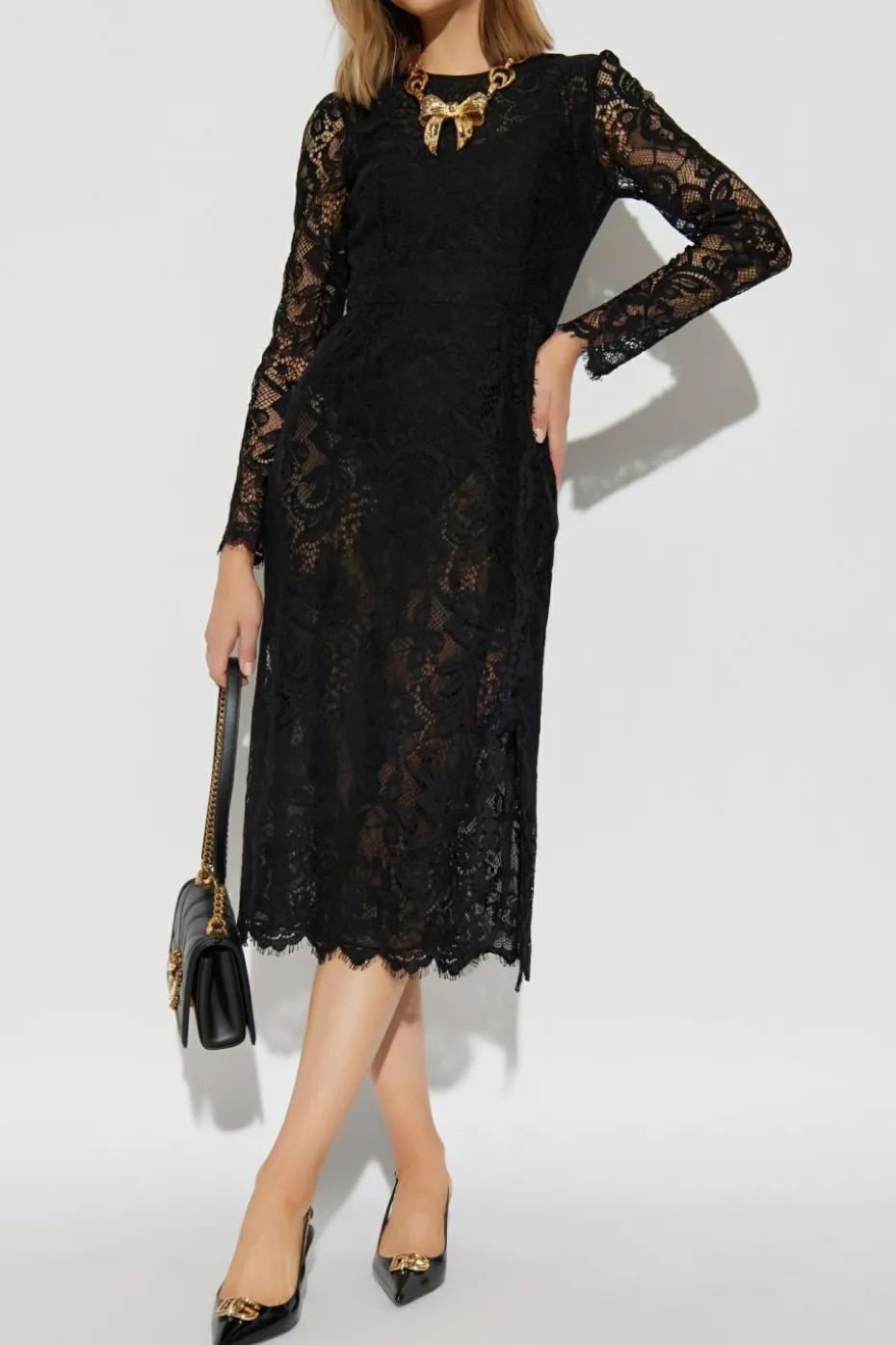 Dolce & Gabbana CZARNY Koronkowa sukienka
