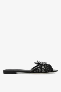 Dolce & Gabbana CZARNY Koronkowe klapki