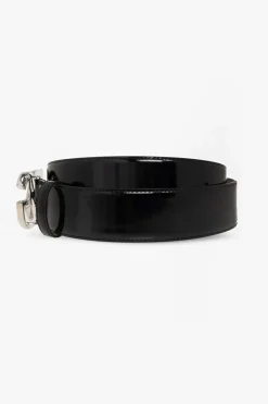 Dolce & Gabbana CZARNY Lakierowany pasek z logo