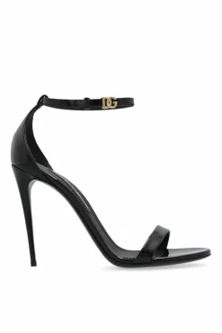 Dolce & Gabbana CZARNY Lakierowane sandały na obcasie ‘Keira’