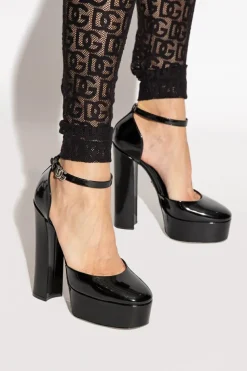Dolce & Gabbana CZARNY Lakierowane buty na platformie