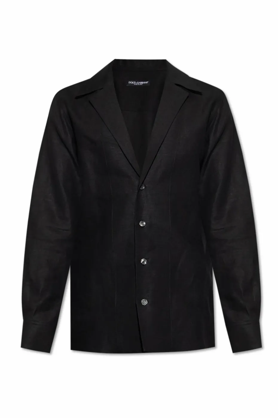 Dolce & Gabbana CZARNY Lniana koszula