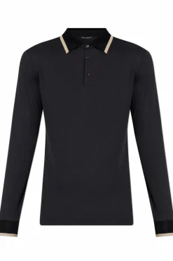 Dolce & Gabbana CZARNY Polo z długim rękawem
