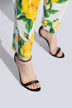 Dolce & Gabbana CZARNY Sandały na dekoracyjnym obcasie