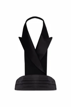 Dolce & Gabbana CZARNY Satynowa kamizelka