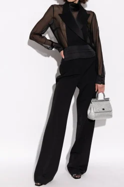 Dolce & Gabbana CZARNY Satynowa kamizelka