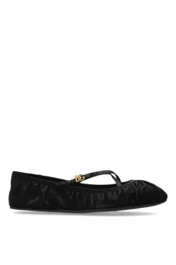 Dolce & Gabbana CZARNY Satynowe baleriny