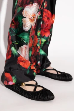 Dolce & Gabbana CZARNY Satynowe baleriny