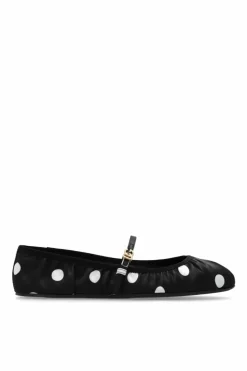 Dolce & Gabbana CZARNY Satynowe baleriny ze wzorem w grochy