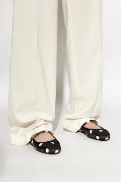 Dolce & Gabbana CZARNY Satynowe baleriny ze wzorem w grochy