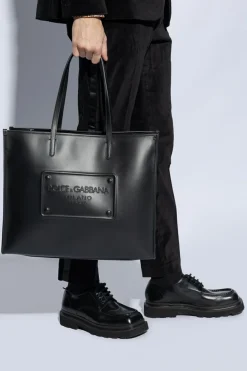 Dolce & Gabbana CZARNY Skórzana torba typu ‘shopper’