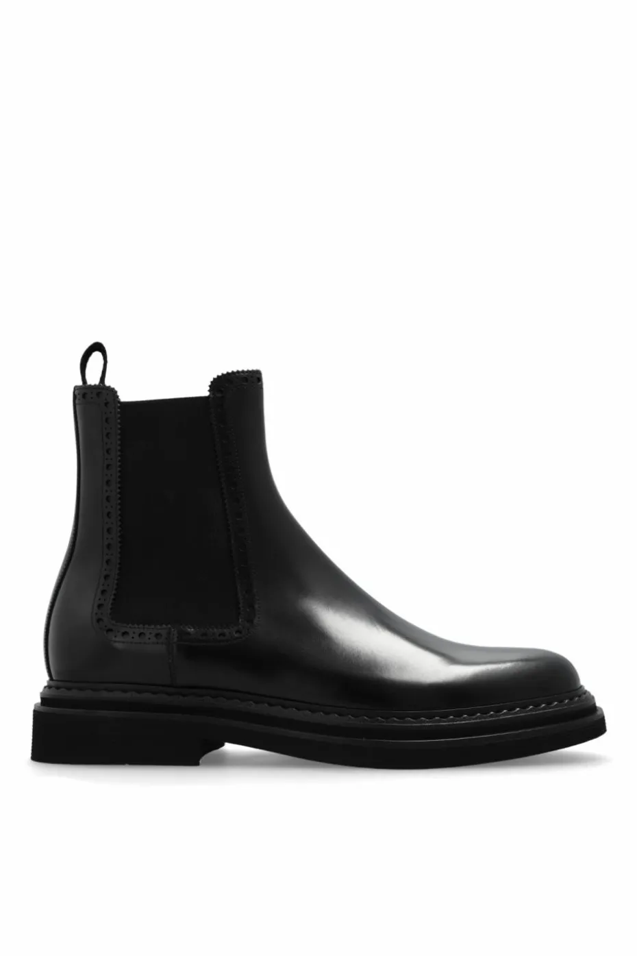 Dolce & Gabbana CZARNY Skórzane sztyblety