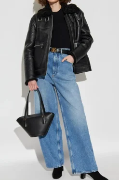 Dolce & Gabbana CZARNY Skórzana kurtka