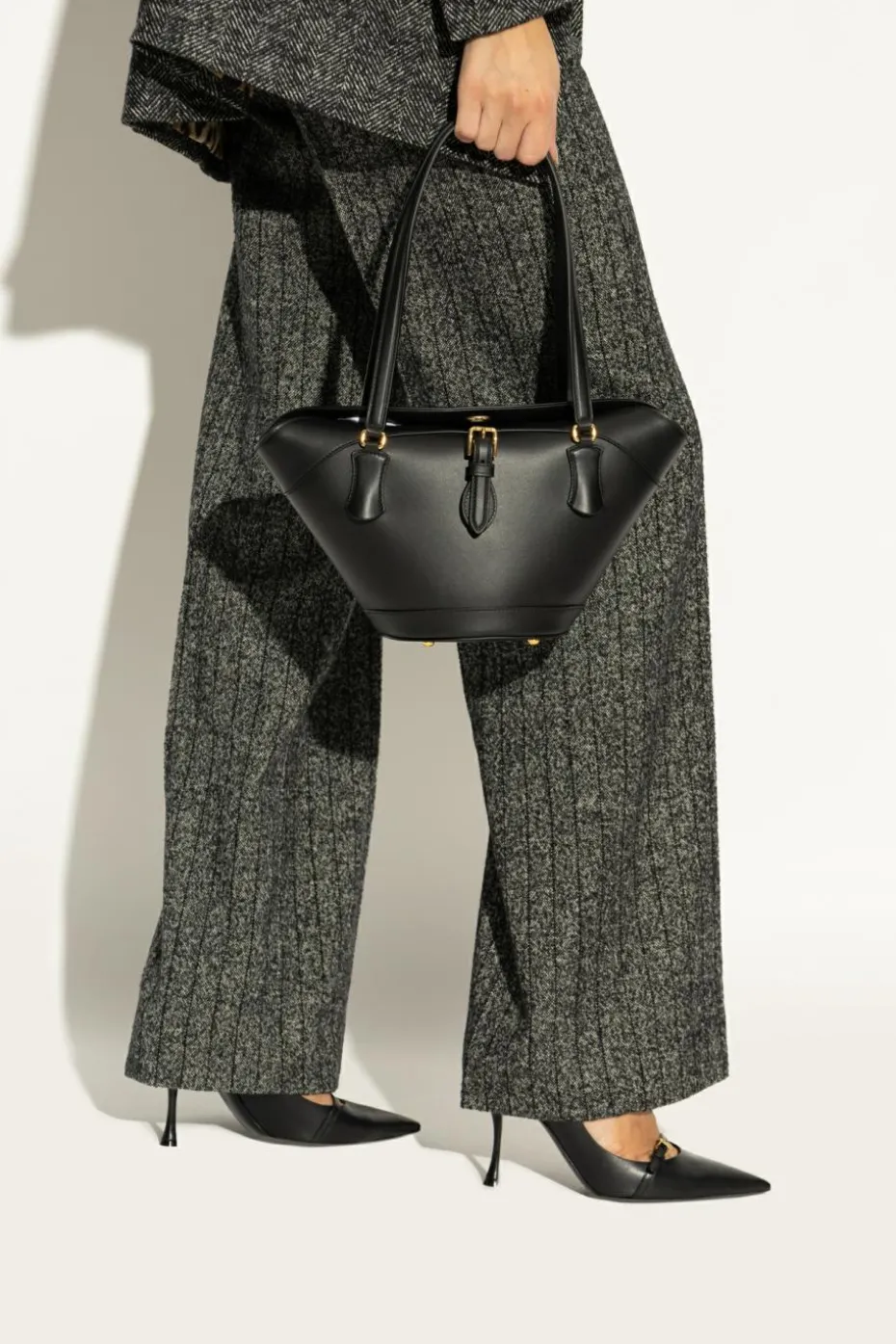 Dolce & Gabbana CZARNY Skórzana torba na ramię