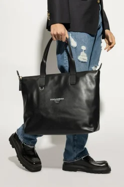 Dolce & Gabbana CZARNY Skórzana torba typu `shopper`