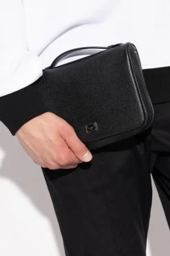 Dolce & Gabbana CZARNY Skórzana torba do ręki