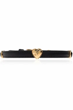 Dolce & Gabbana CZARNY Skórzana bransoletka