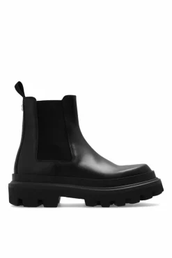 Dolce & Gabbana CZARNY Skórzane sztyblety