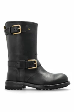Dolce & Gabbana CZARNY Skórzane botki