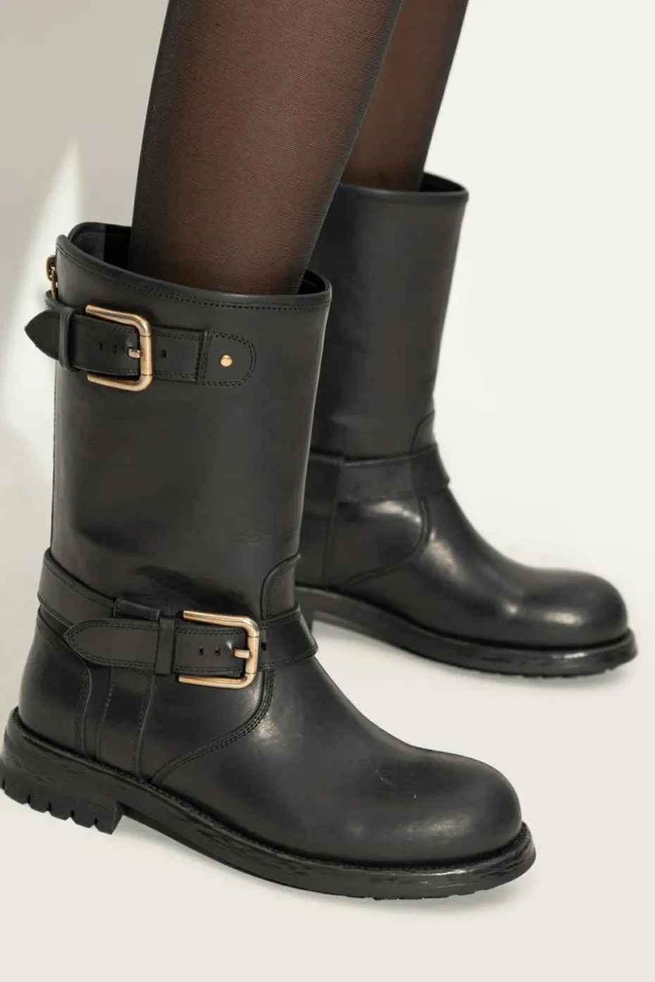Dolce & Gabbana CZARNY Skórzane botki